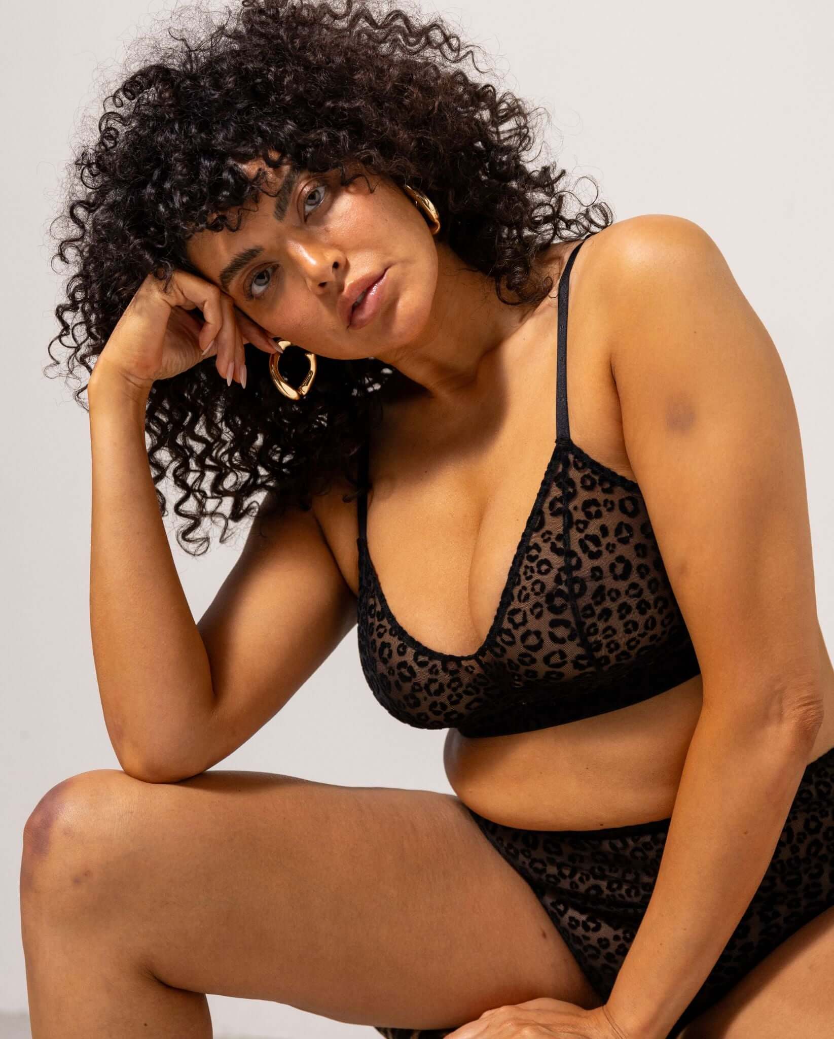 Mesh Balconette Black Leopard - Image 4