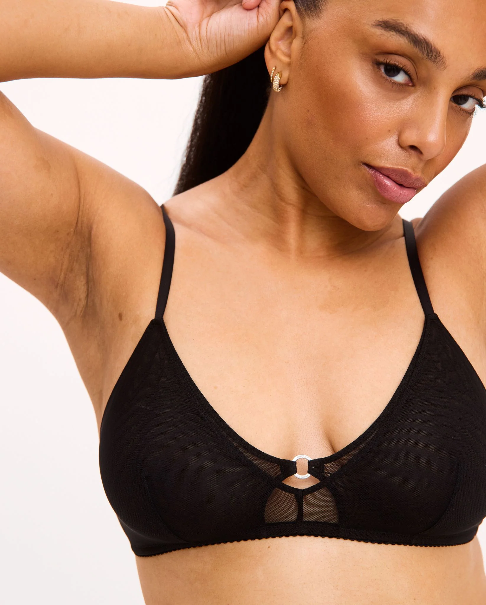 Mesh Double Triangle Bralette Black - Image 12