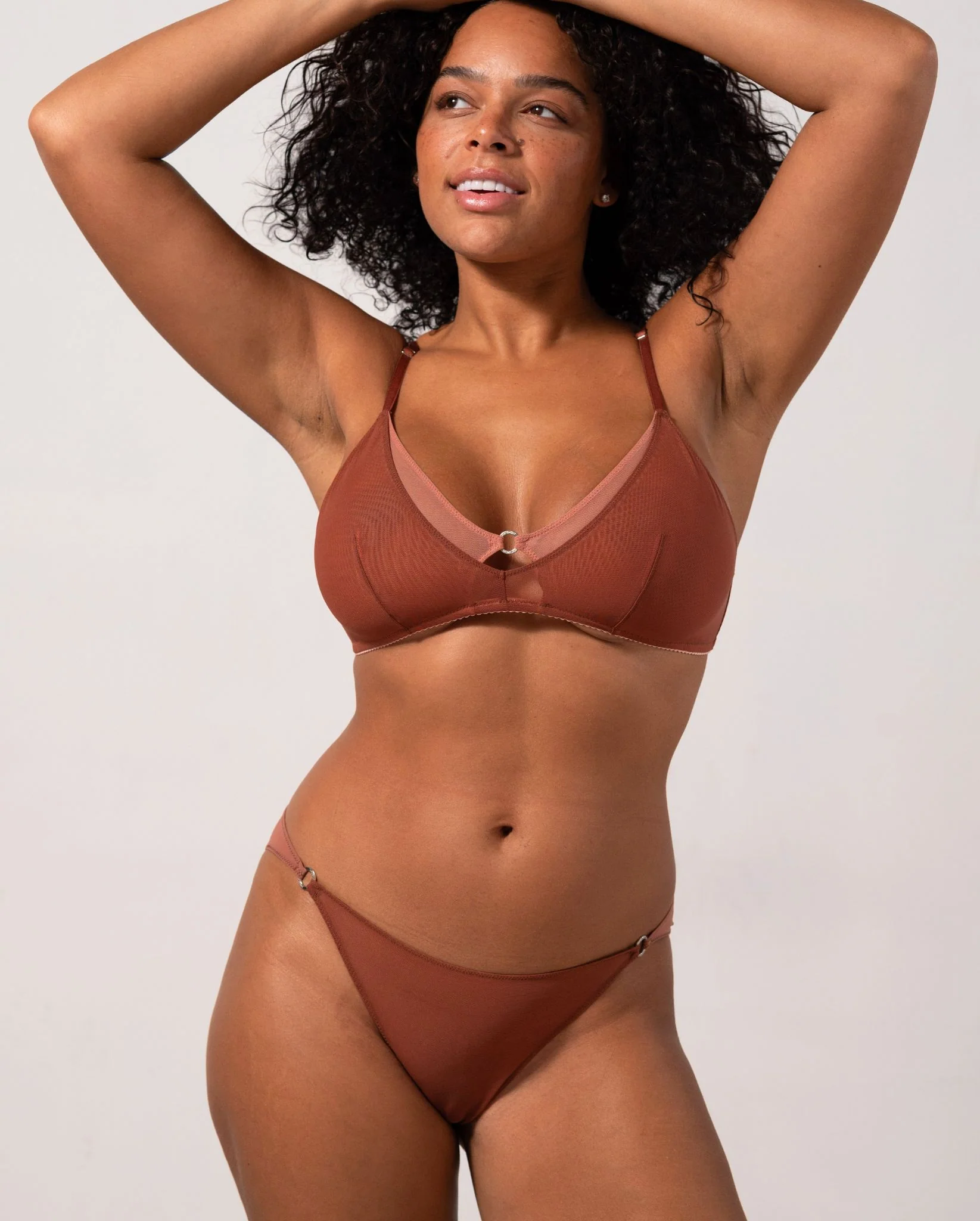 Mesh Double Triangle Bralette Rust - Image 9