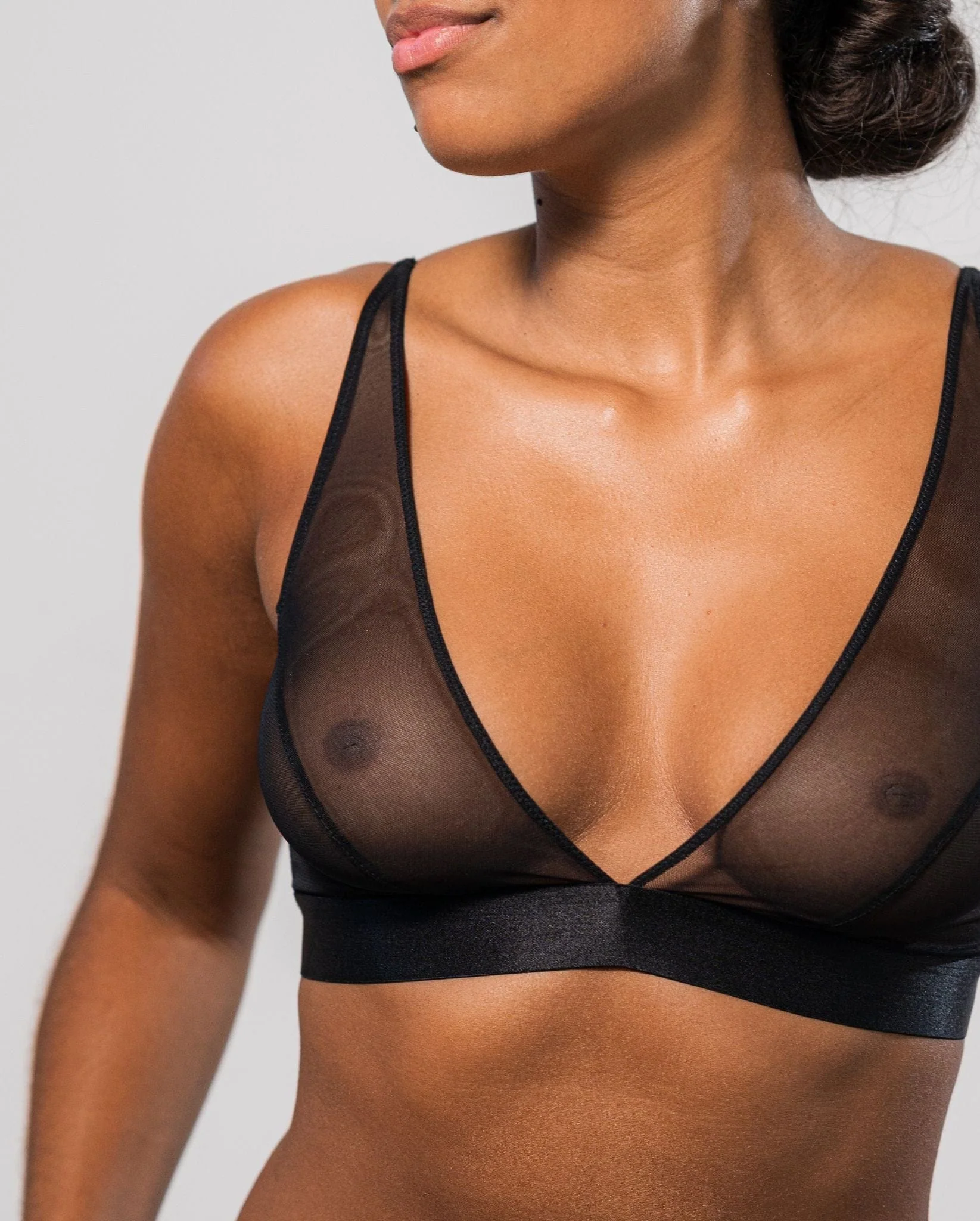 Mesh Plunge Bralette Black - Image 10
