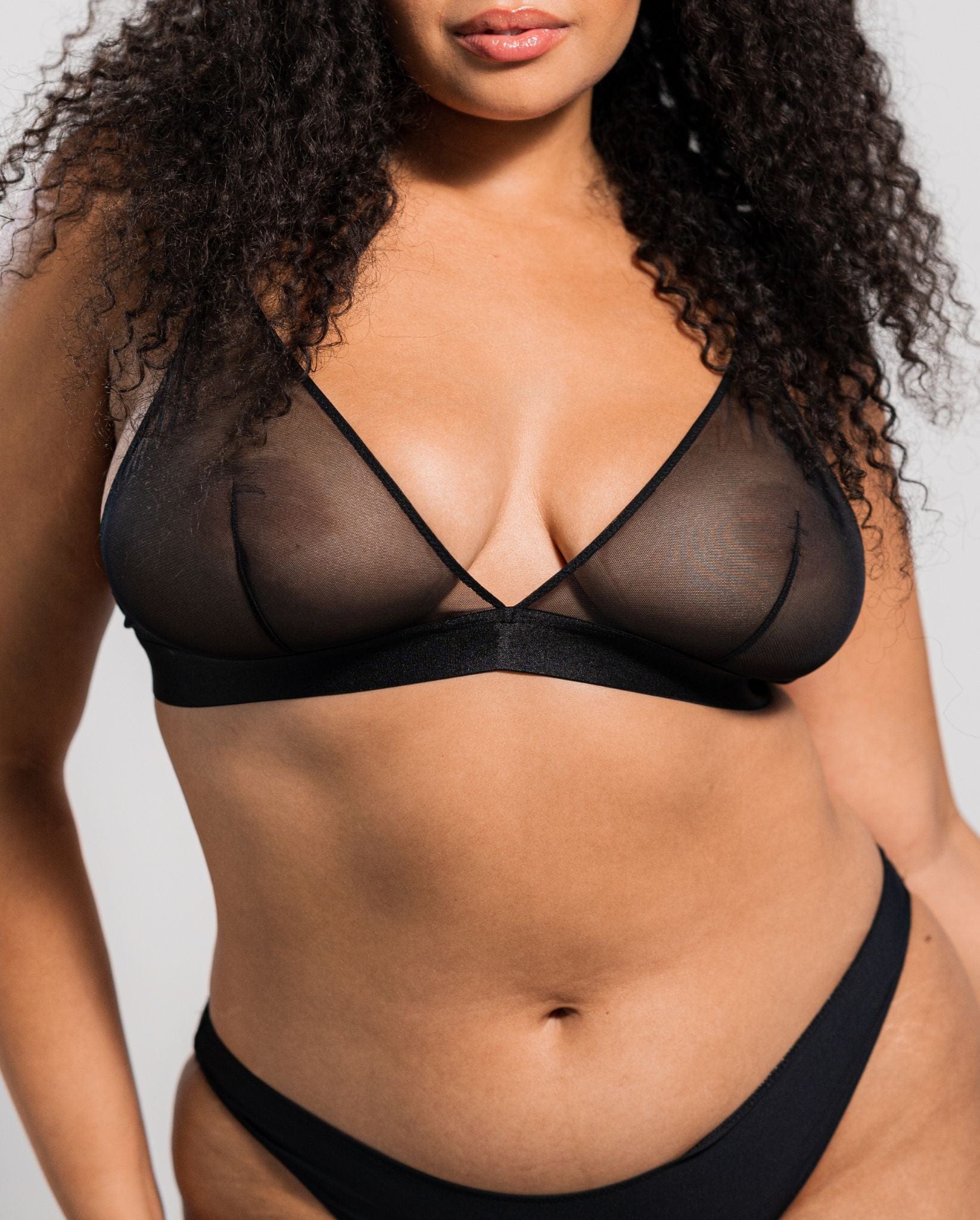 Mesh Triangle Bralette Black - Image 11