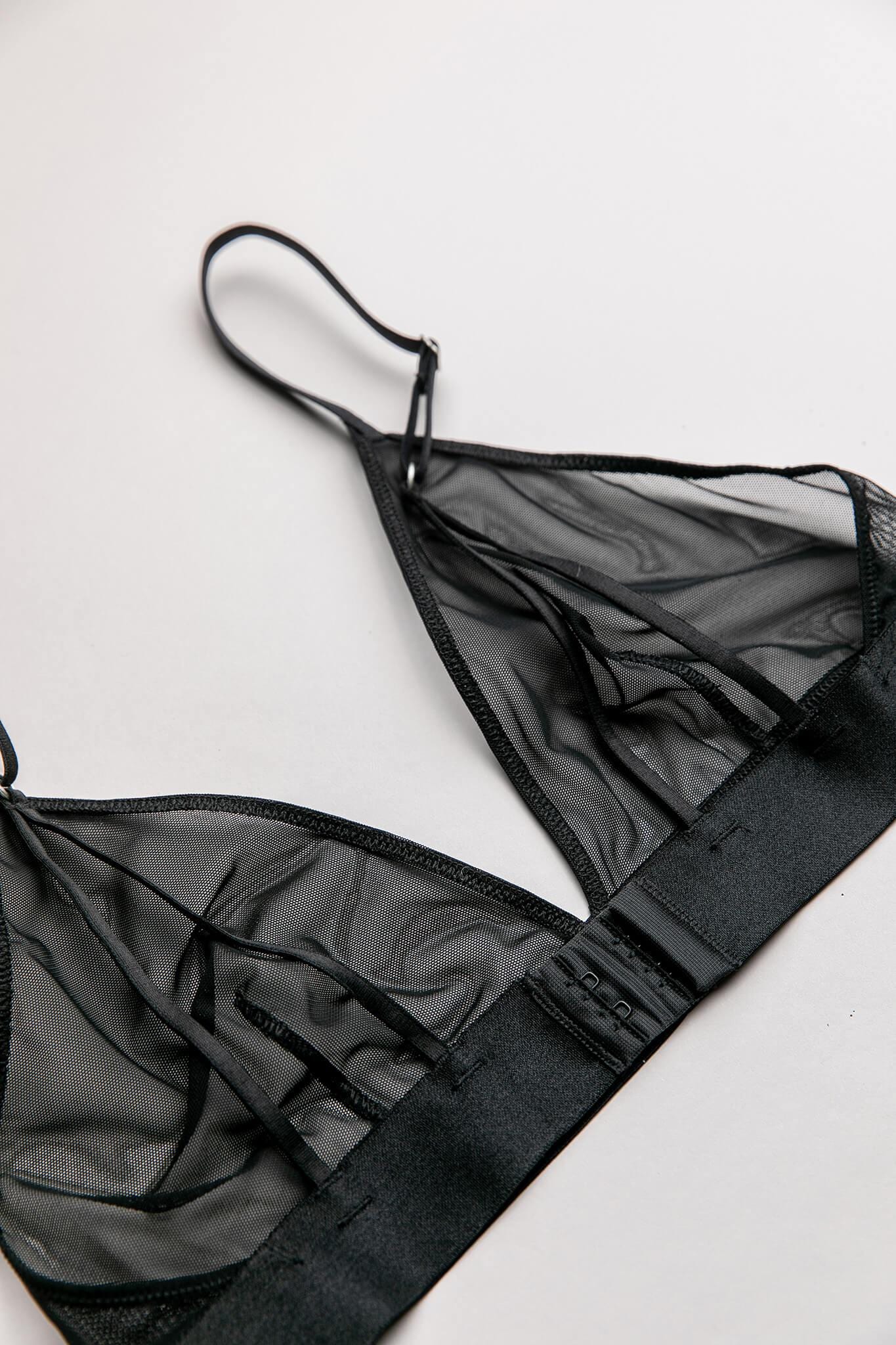Mesh Triangle Bralette Black - Image 22